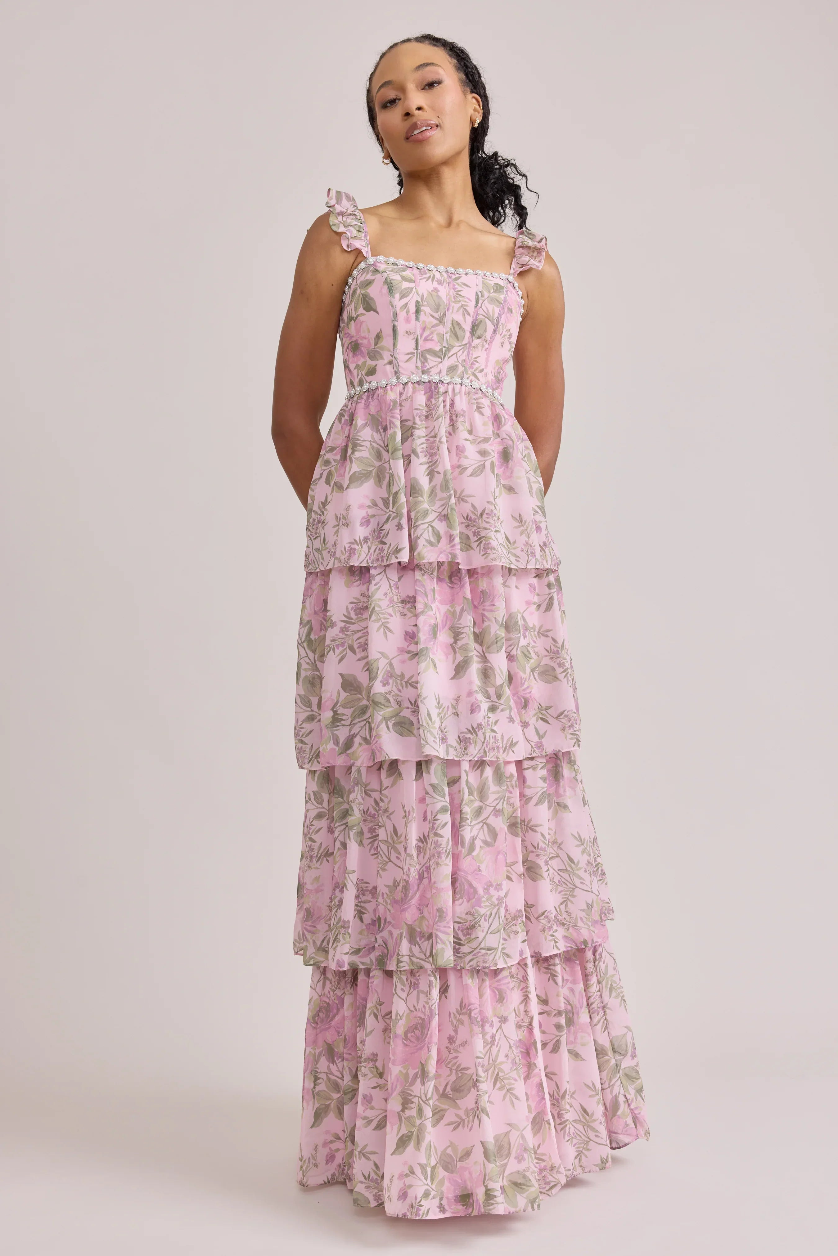 Luxe Chiffon Floral Print Dress | Made To Order