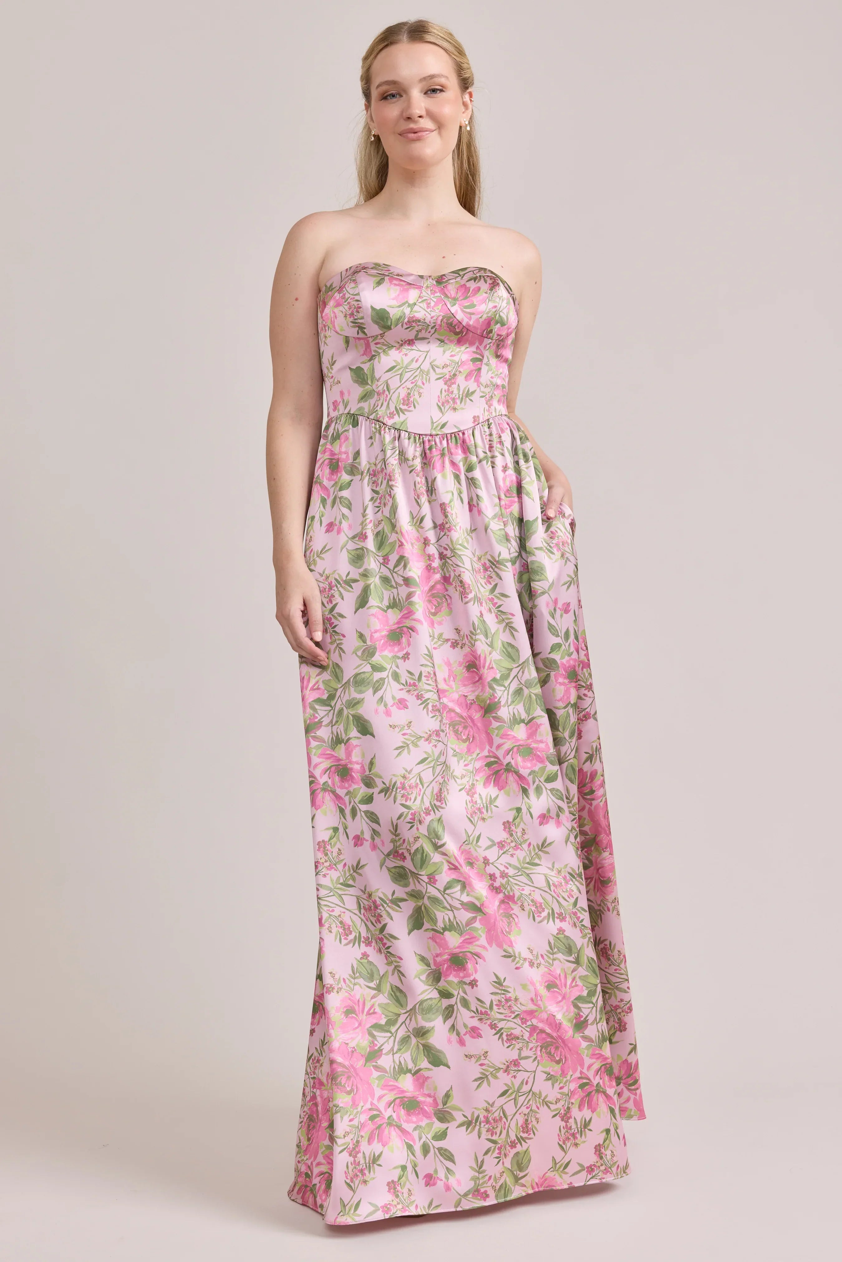 Sydney Satin Floral Print Dress | Made To Order