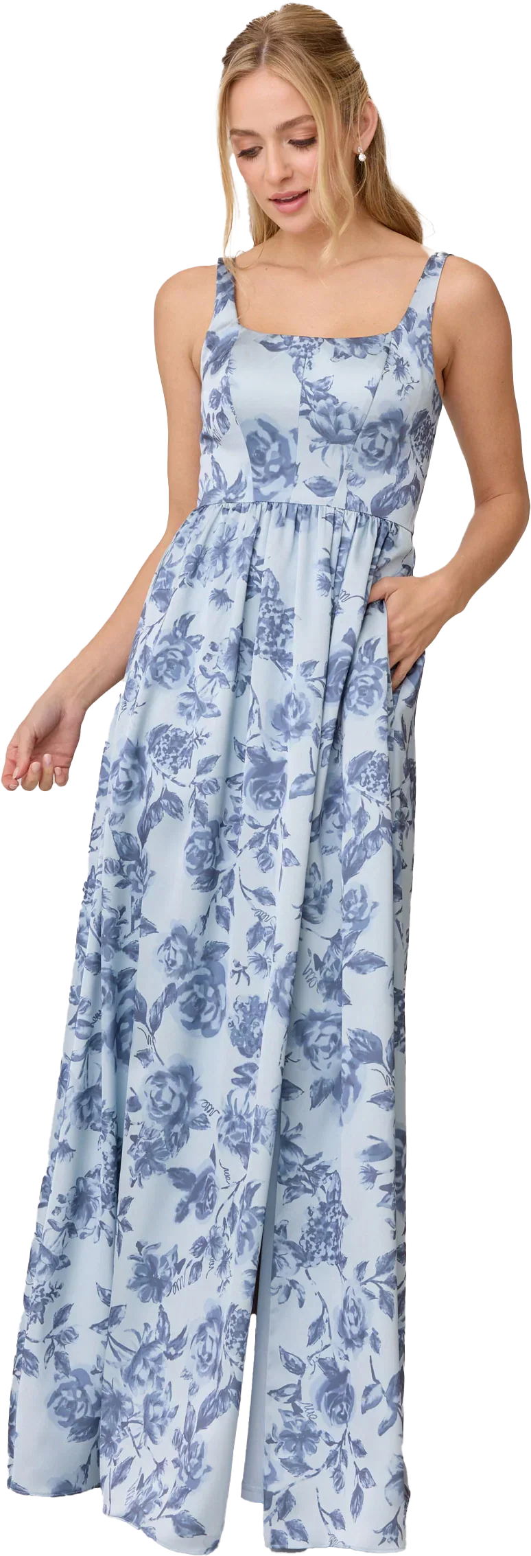 Satin Floral Print Dress | Made To Order