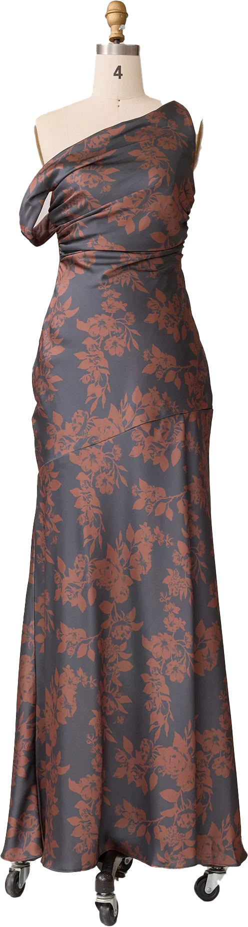 Satin Floral Print Dress | Made To Order