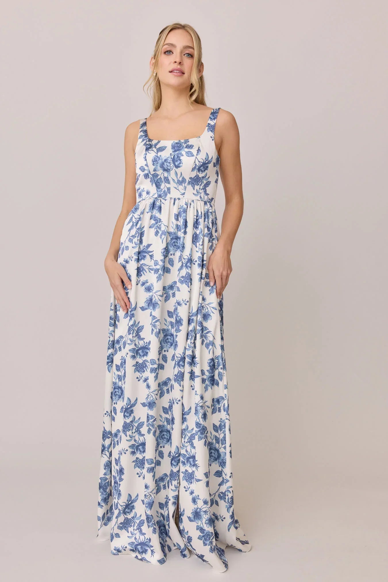 Satin Floral Print Dress | Made To Order