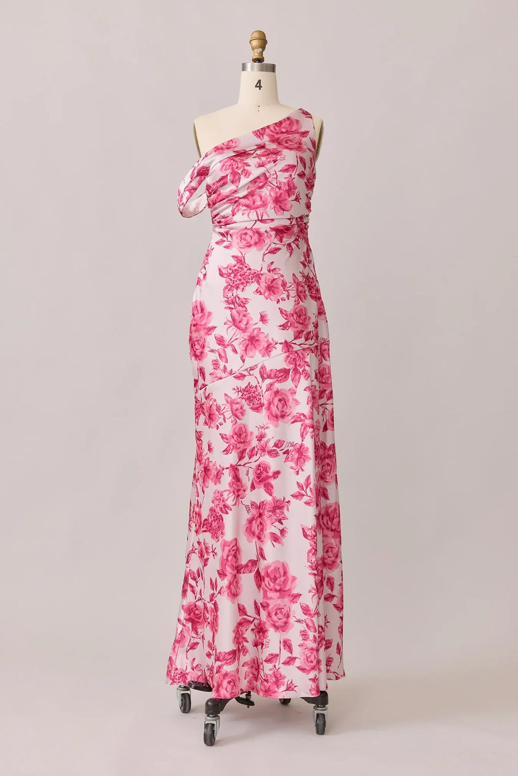 Satin Floral Print Dress | Made To Order