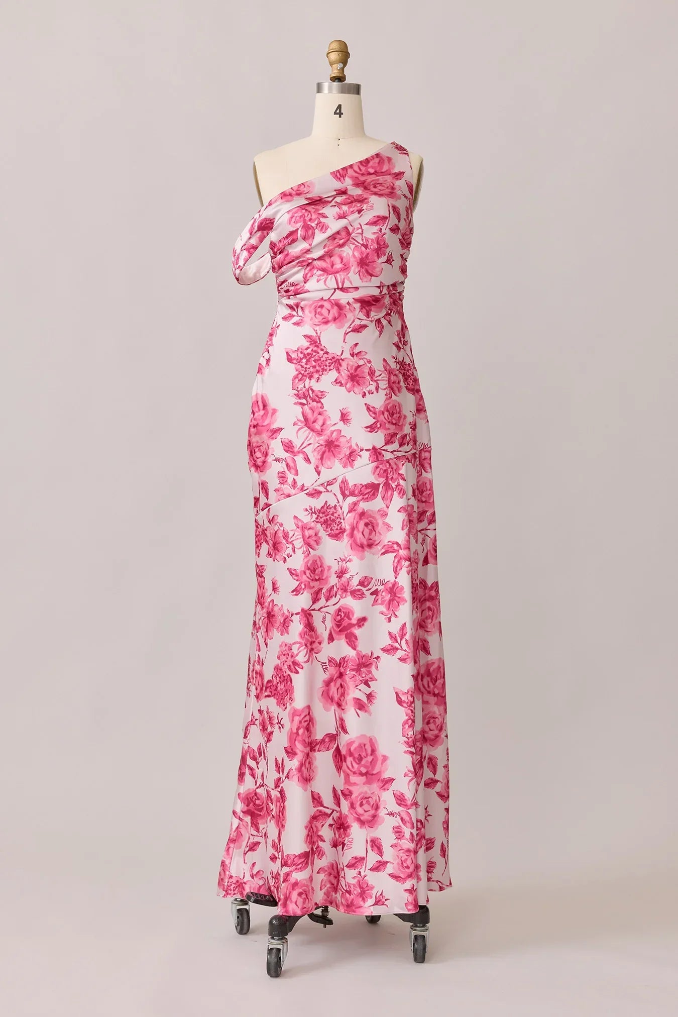 Satin Floral Print Dress | Made To Order