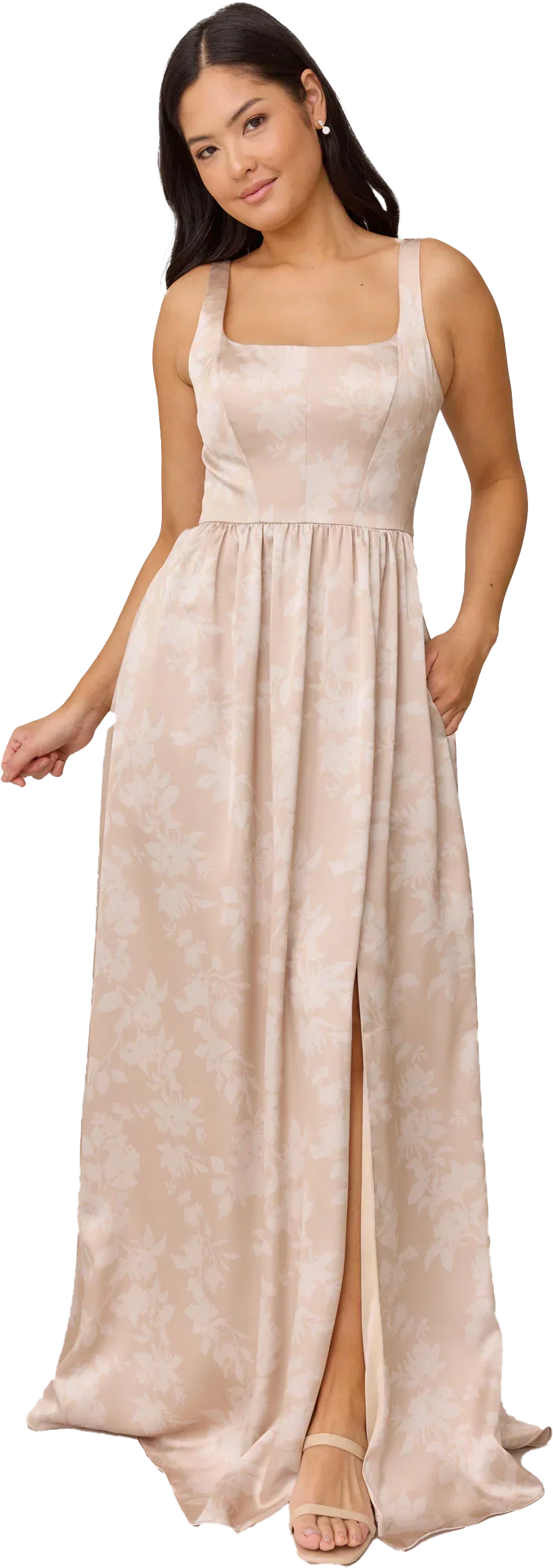Satin Floral Print Dress | Made To Order