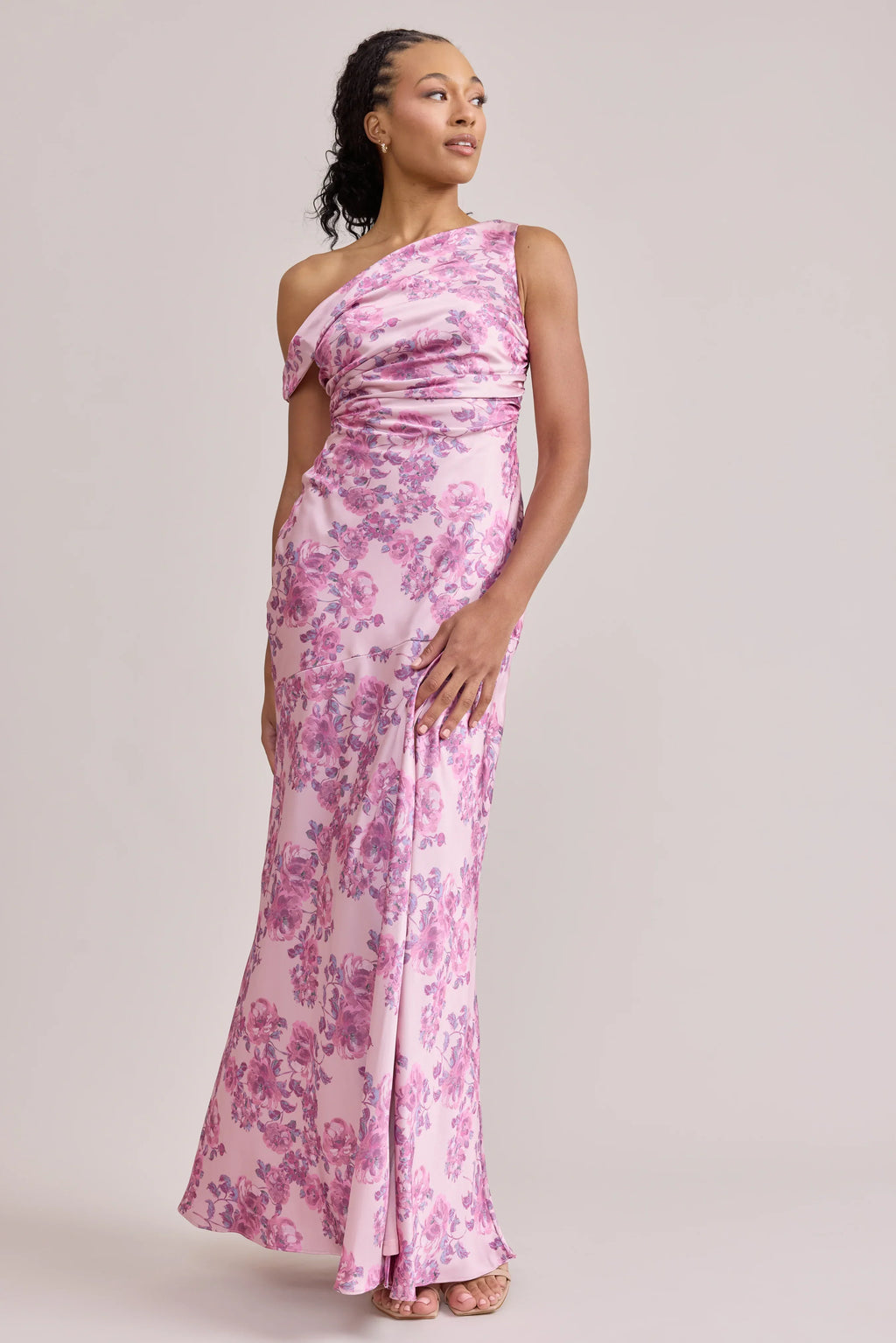 Satin Floral Print Dress | Made To Order