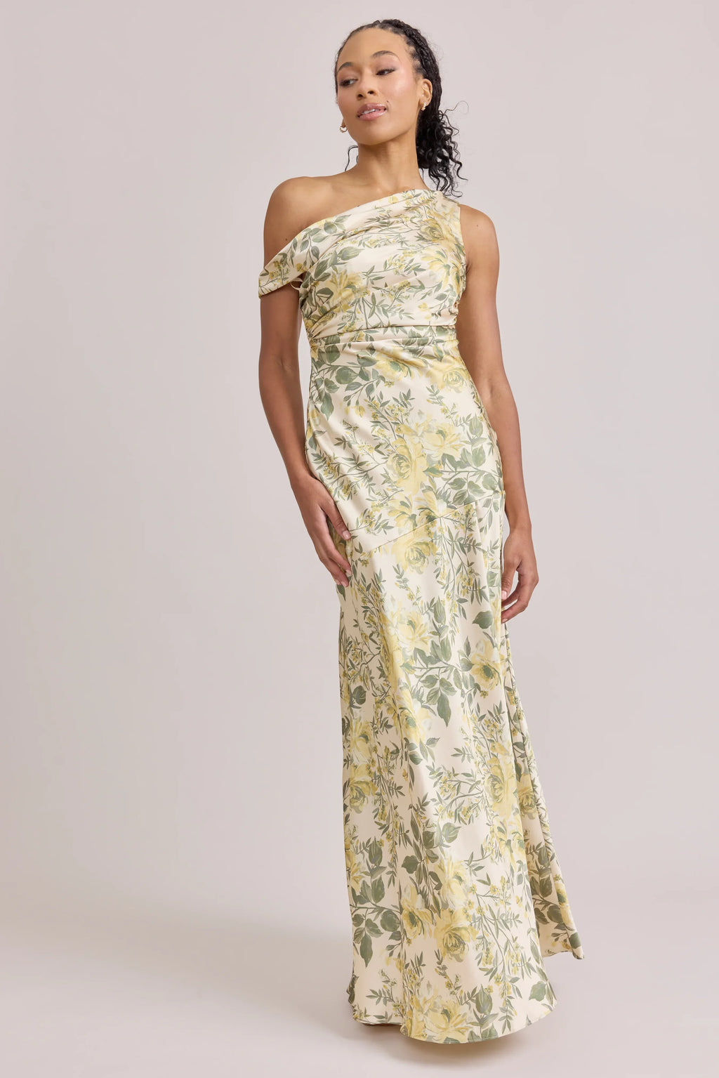 Satin Floral Print Dress | Made To Order