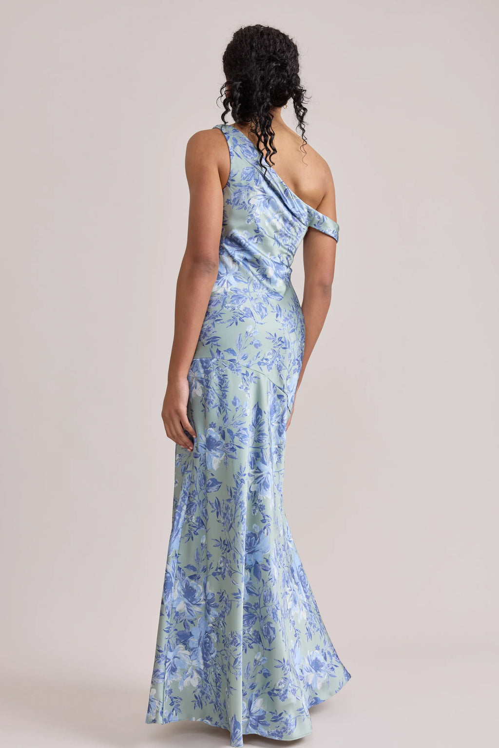 Satin Floral Print Dress | Made To Order