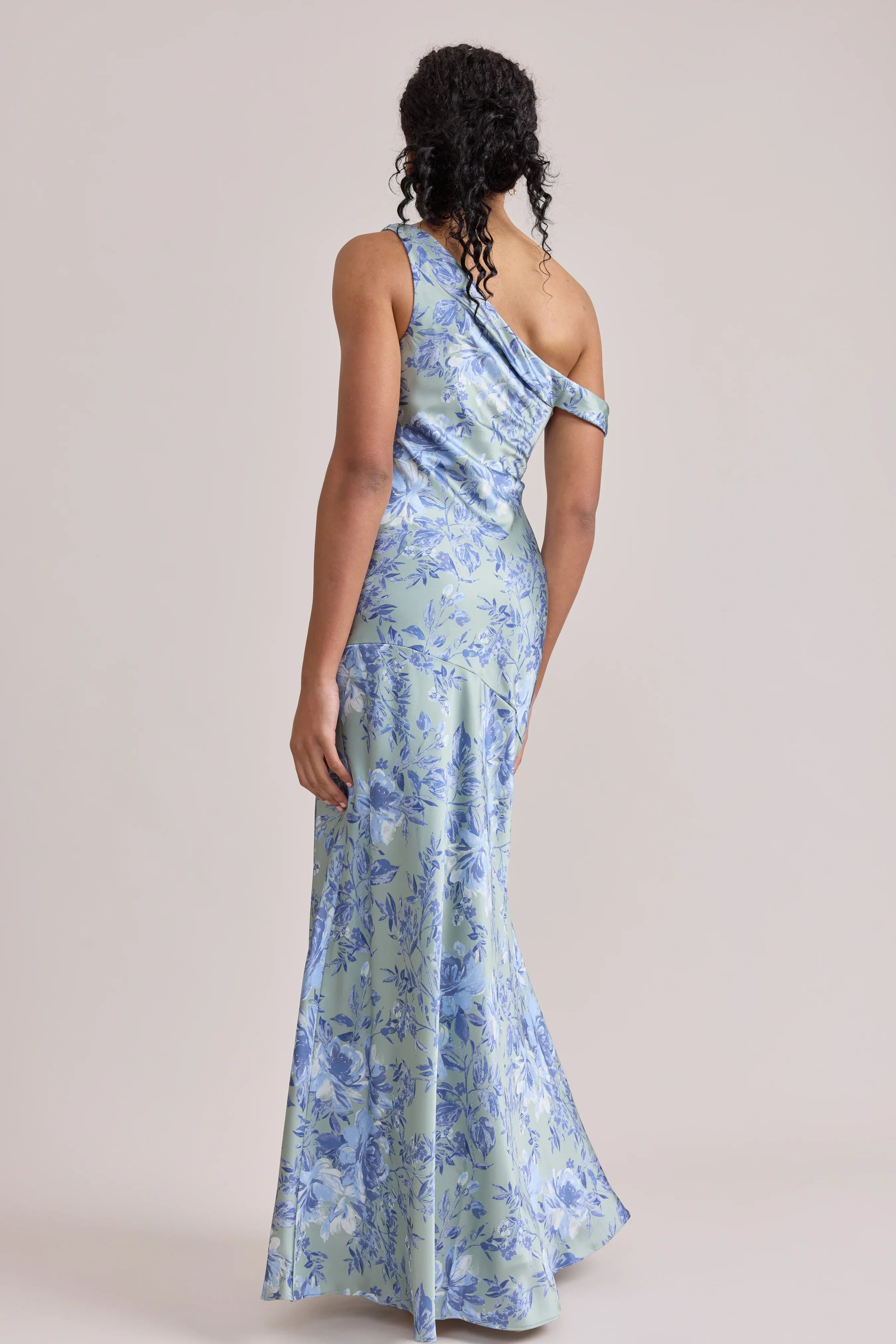 Satin Floral Print Dress | Made To Order