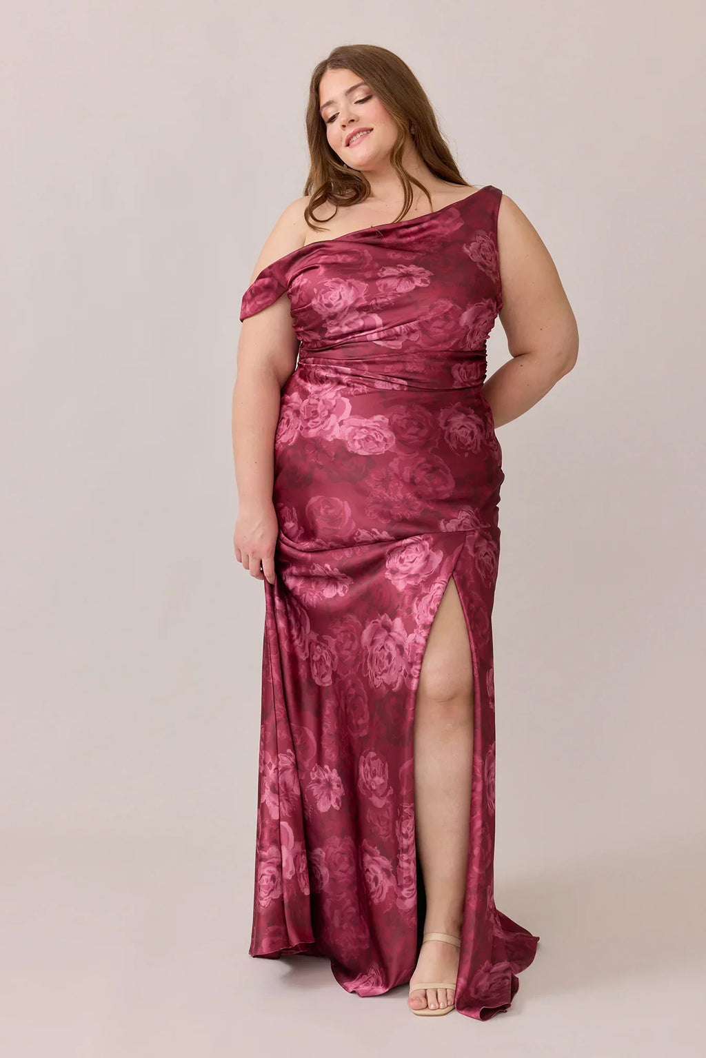 Satin Floral Print Dress | Made To Order