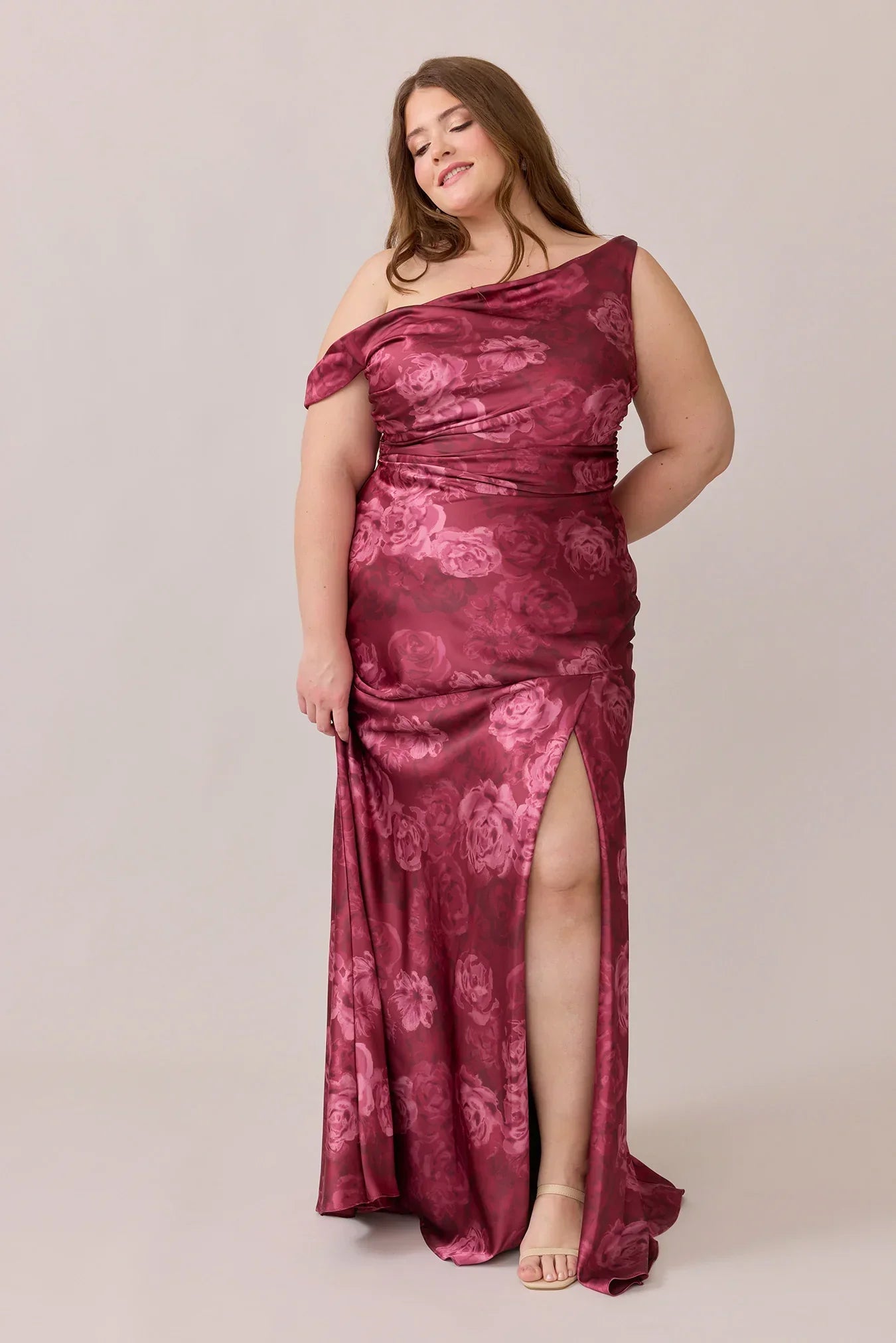 Satin Floral Print Dress | Made To Order