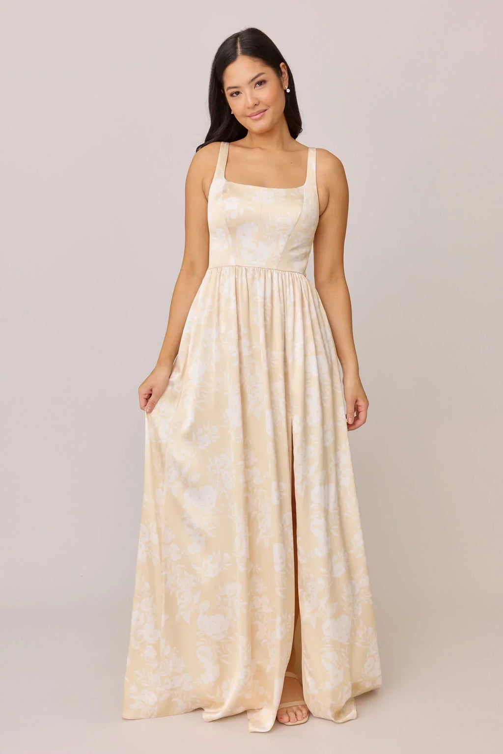 Satin Floral Print Dress | Made To Order