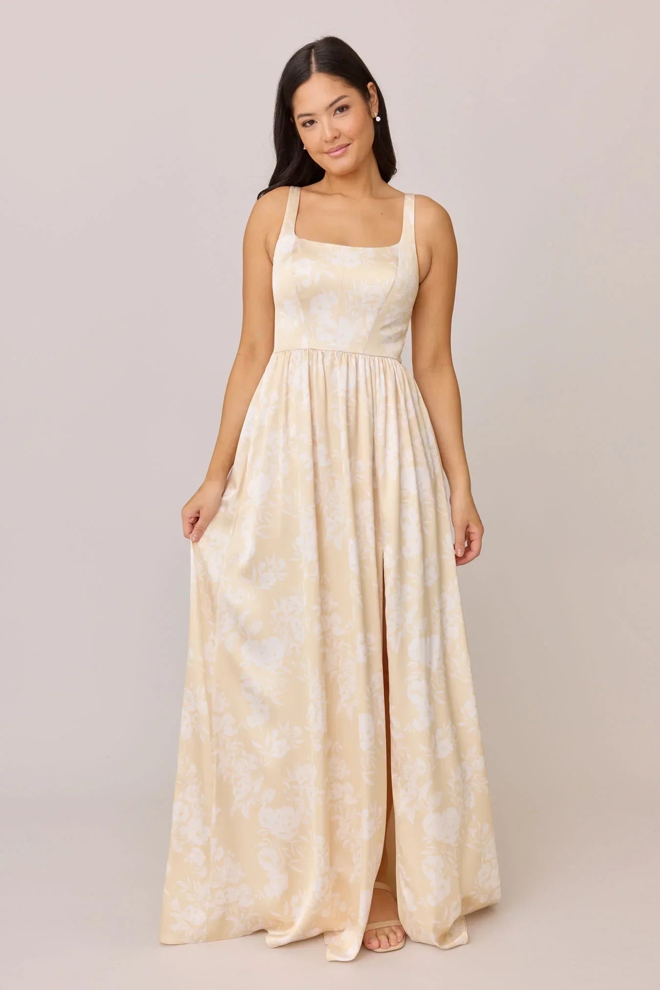 Satin Floral Print Dress | Made To Order