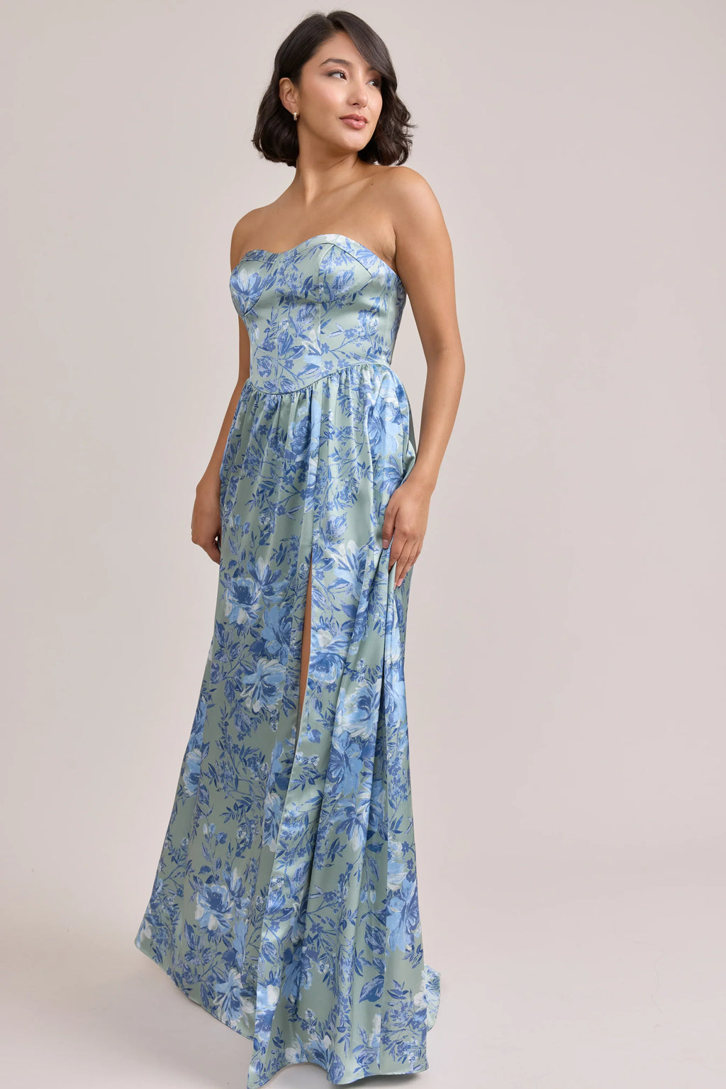 Sydney Satin Floral Print Dress | Made To Order