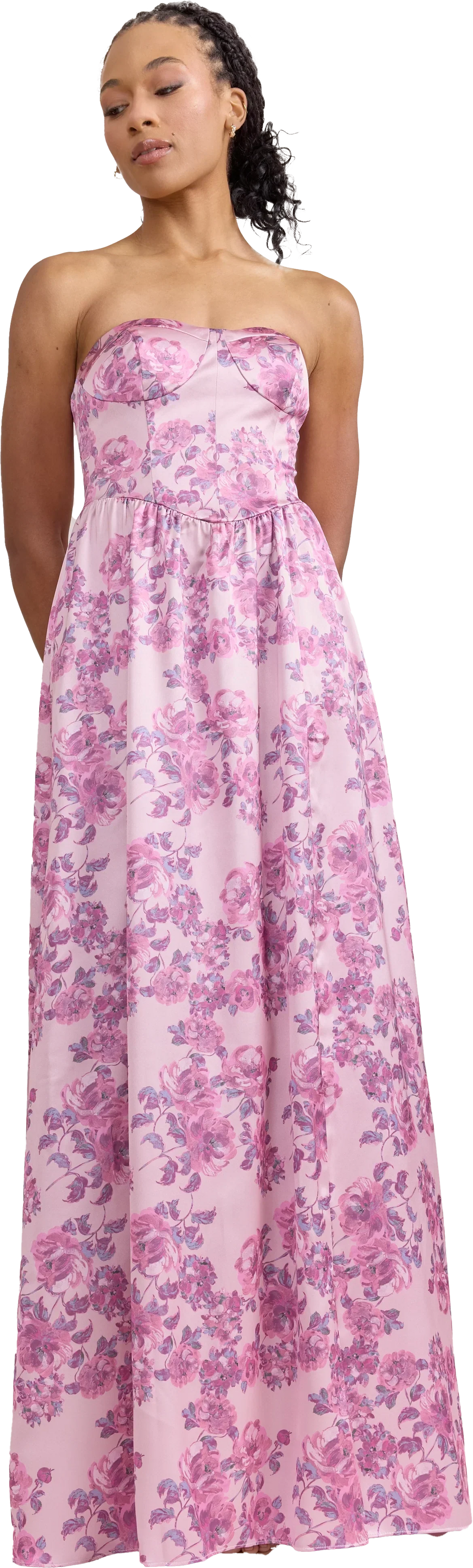Sydney Satin Floral Print Dress | Made To Order