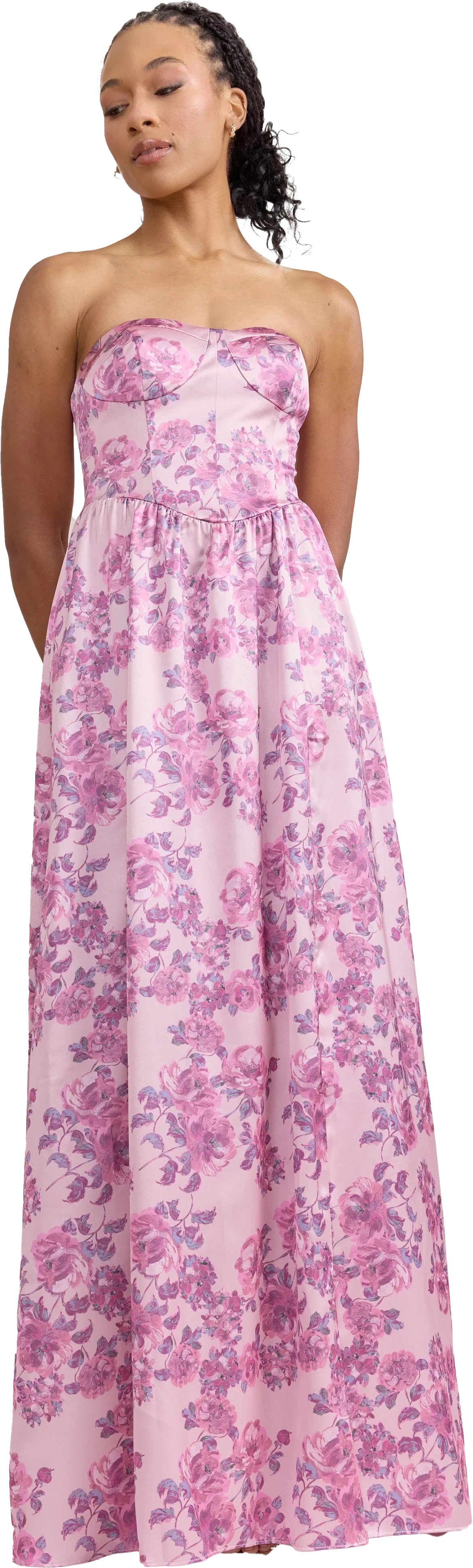 Sydney Satin Floral Print Dress | Made To Order