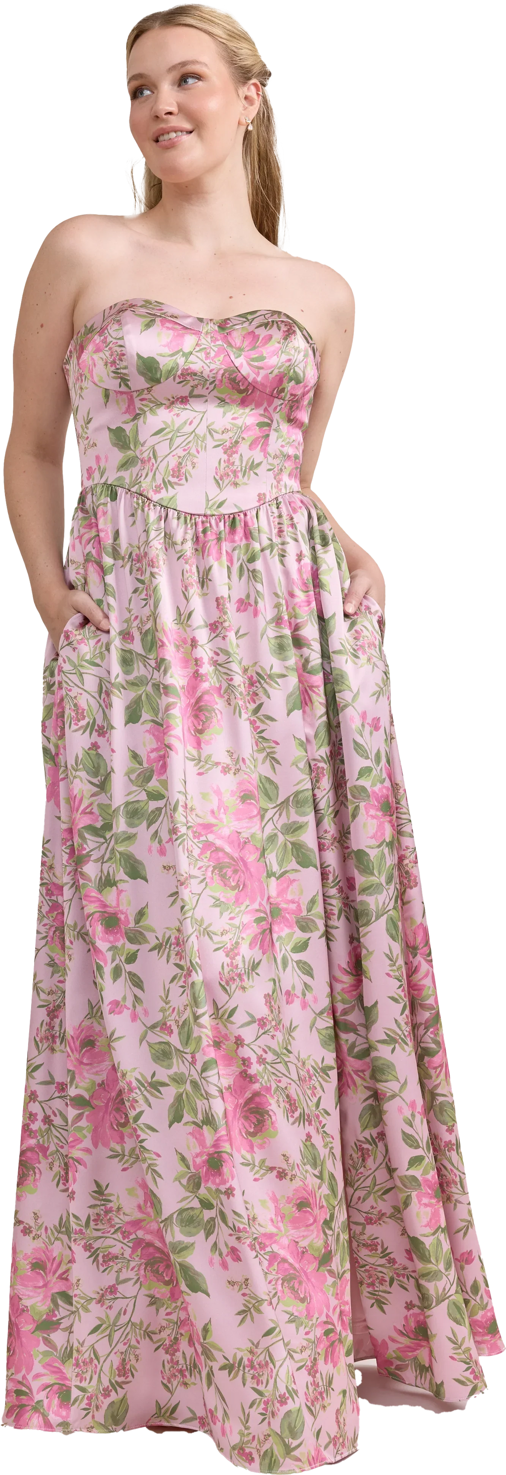 Sydney Satin Floral Print Dress | Made To Order