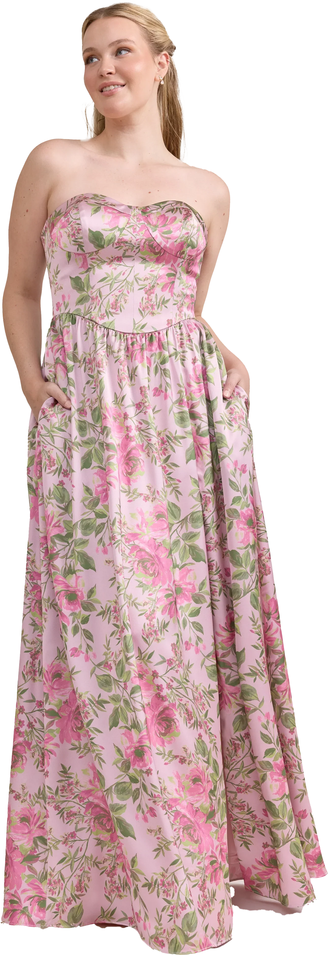 Sydney Satin Floral Print Dress | Made To Order