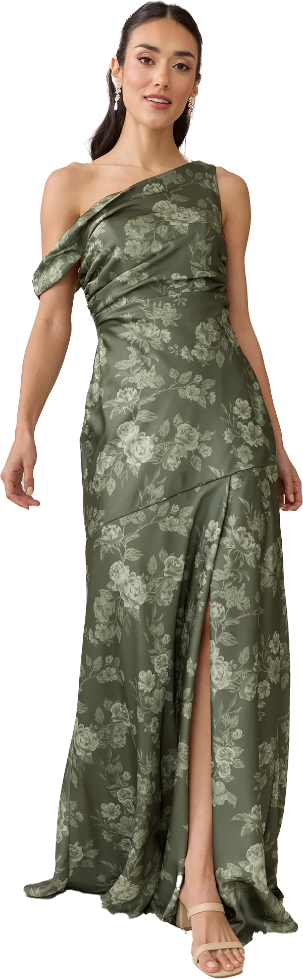Satin Floral Print Dress | Made To Order