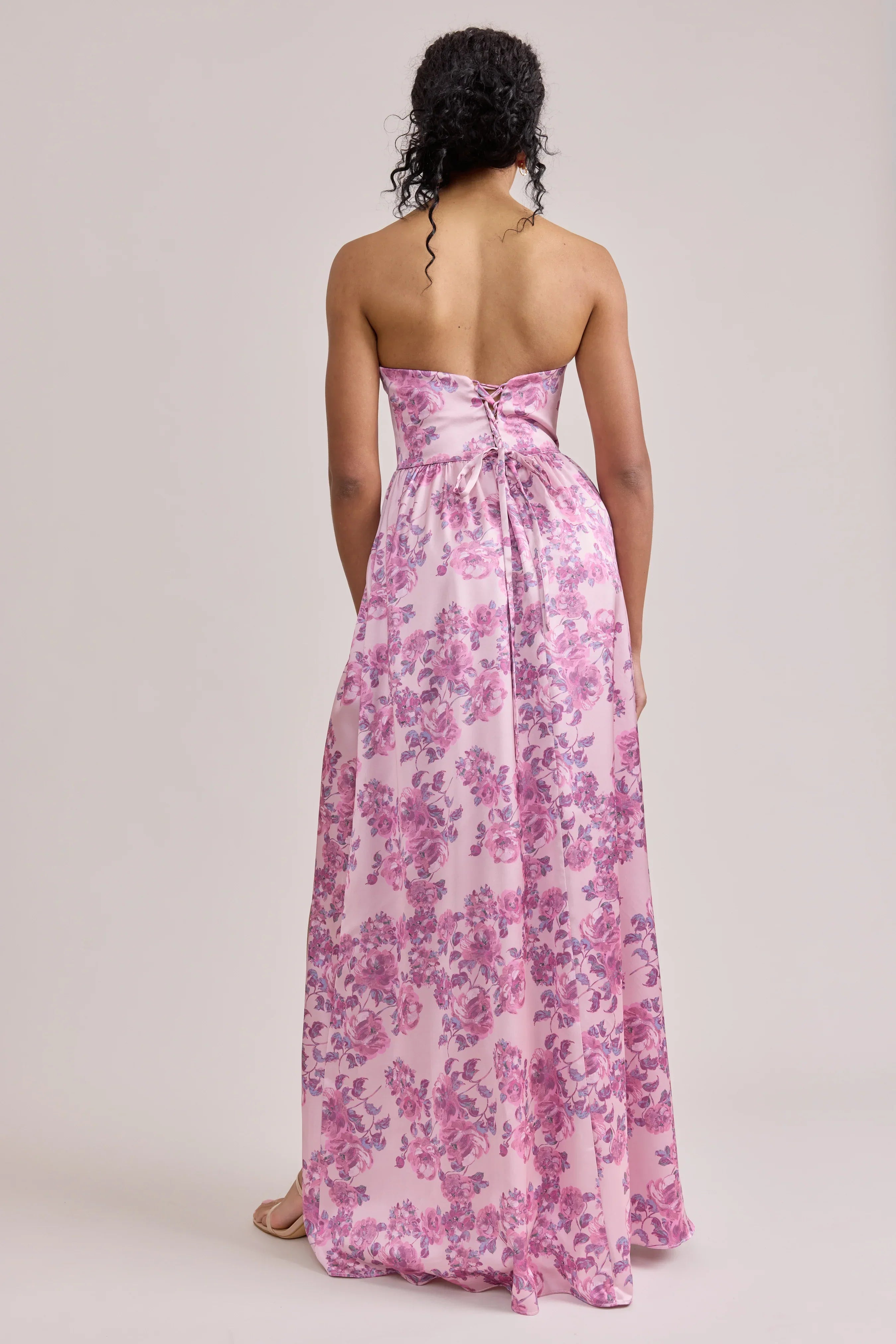 Sydney Satin Floral Print Dress | Made To Order