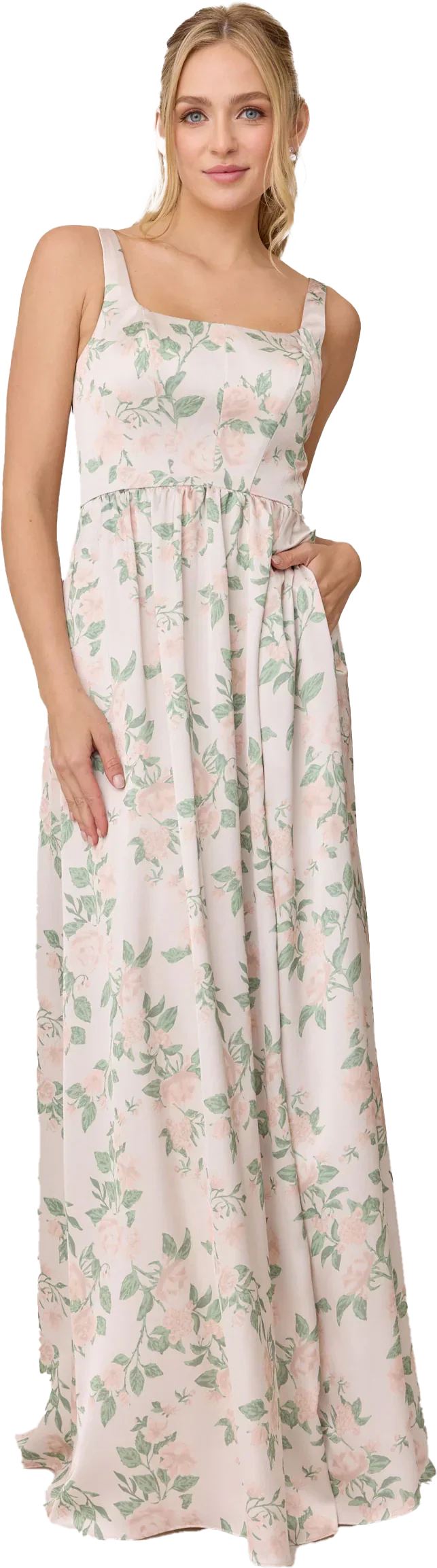 Satin Floral Print Dress | Made To Order