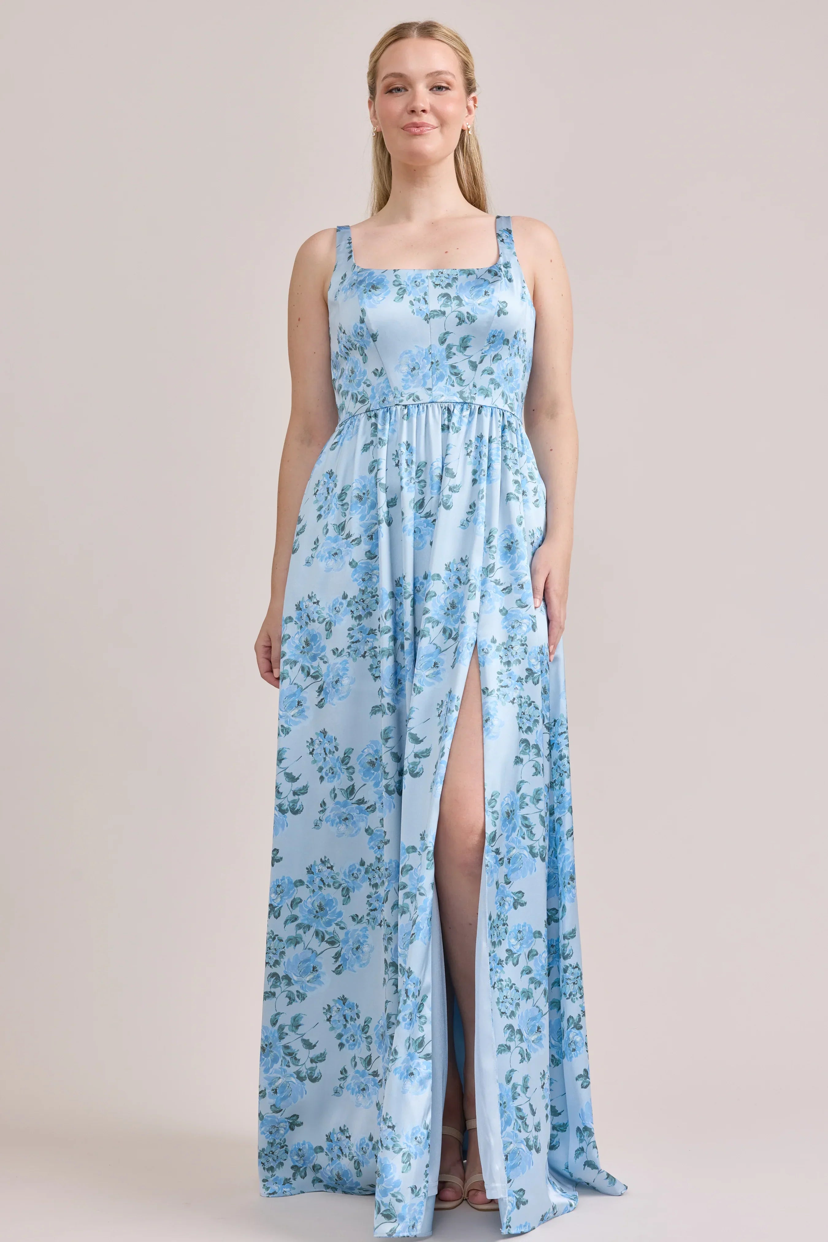 Satin Floral Print Dress | Made To Order