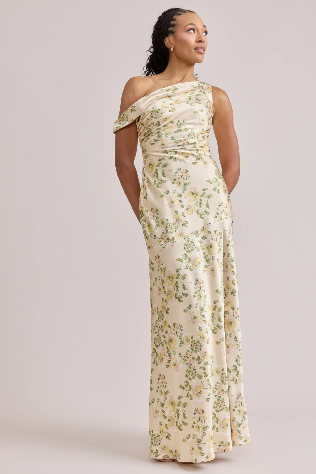 Satin Floral Print Dress | Made To Order