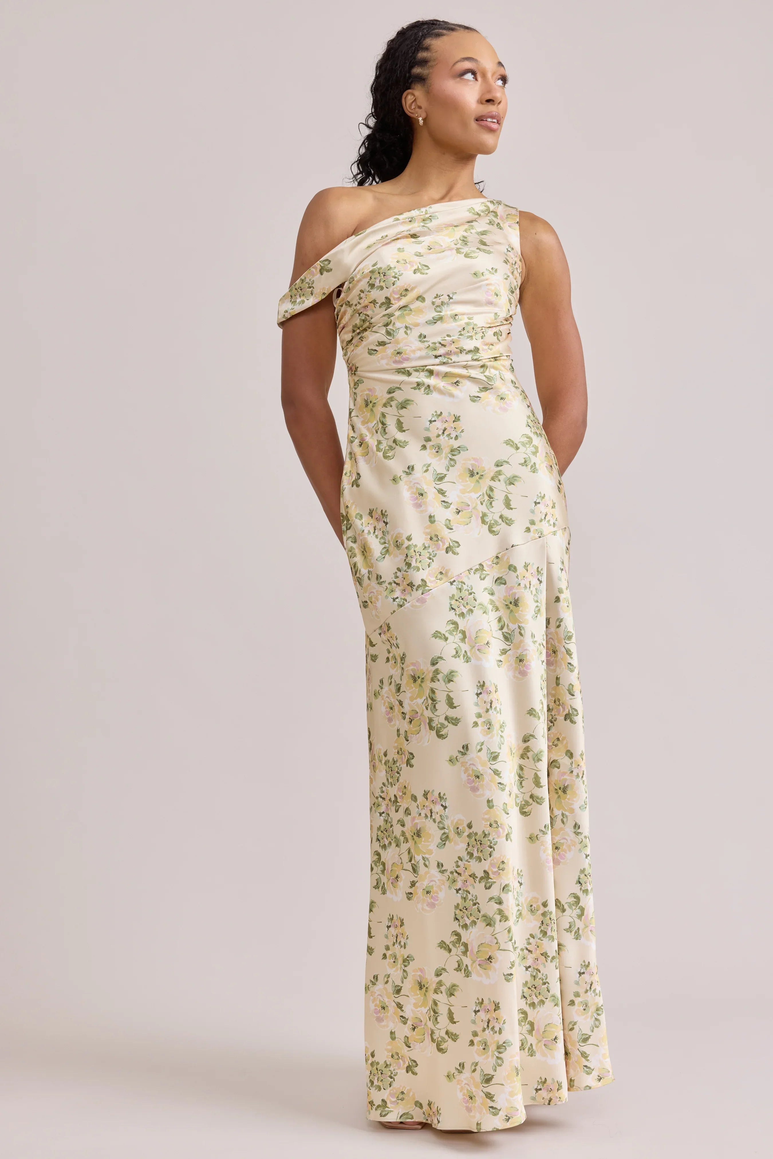 Satin Floral Print Dress | Made To Order