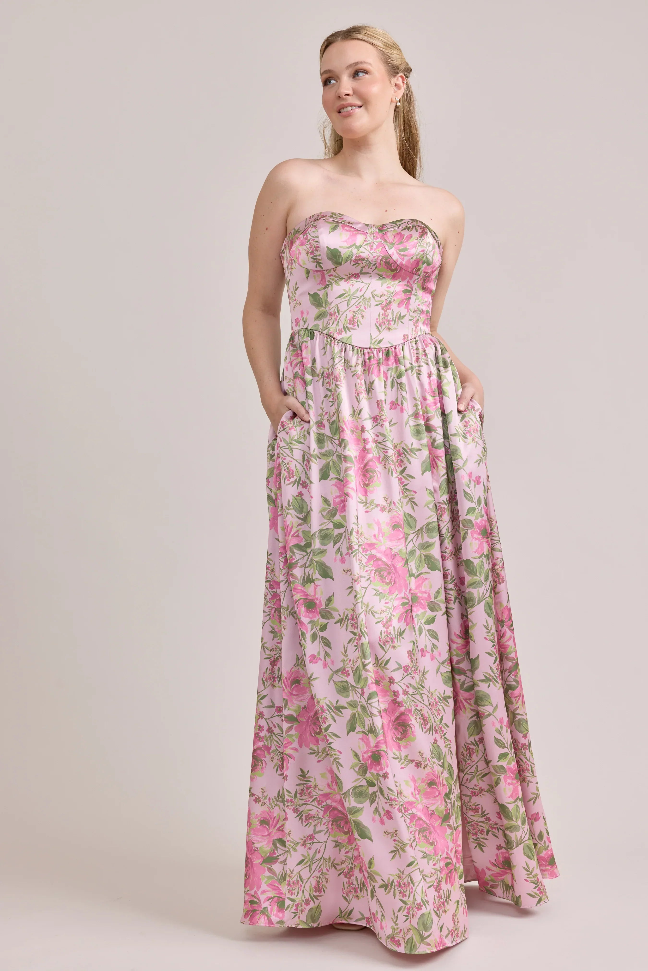 Sydney Satin Floral Print Dress | Made To Order