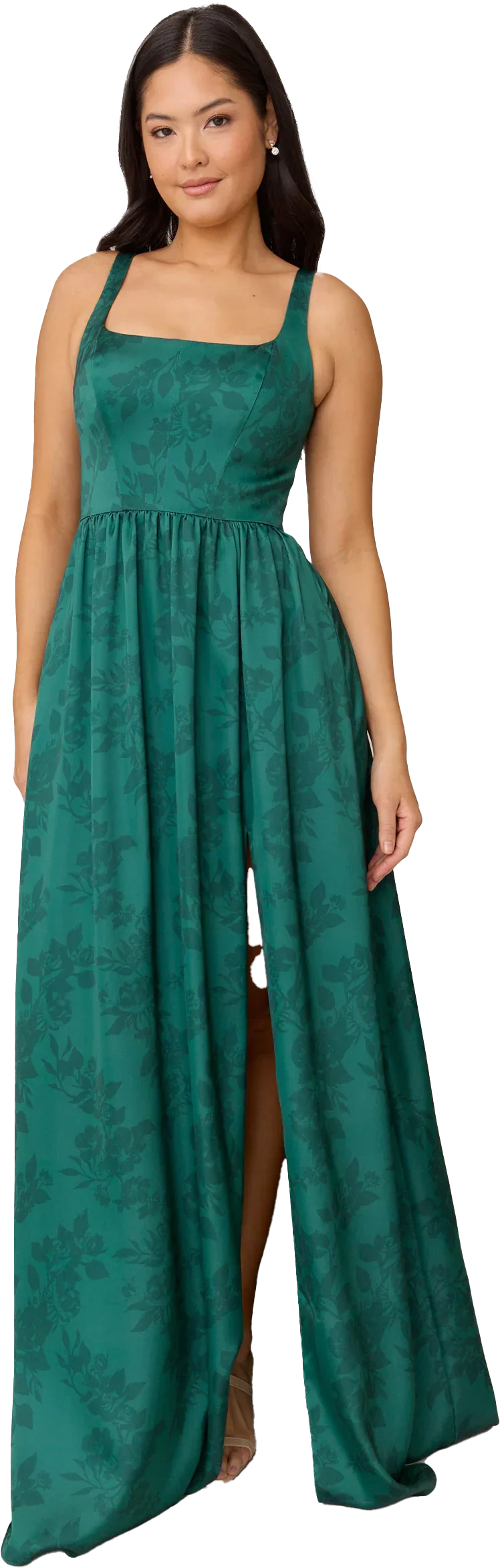 Satin Floral Print Dress | Made To Order