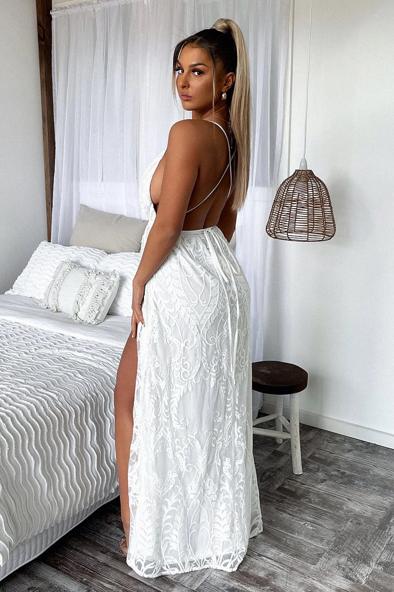 Scarlett Halter Maxi Dress - White