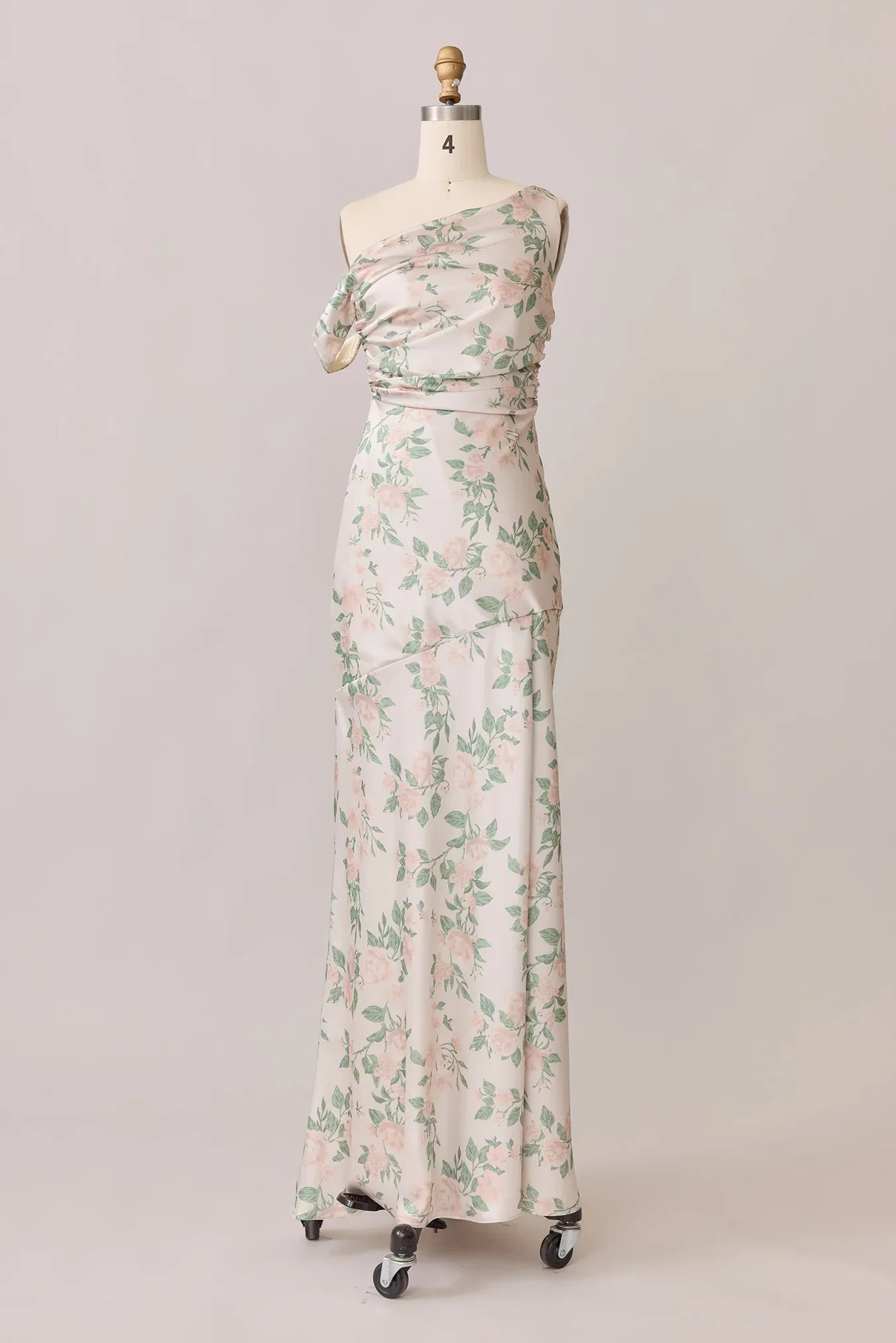 Satin Floral Print Dress | Made To Order