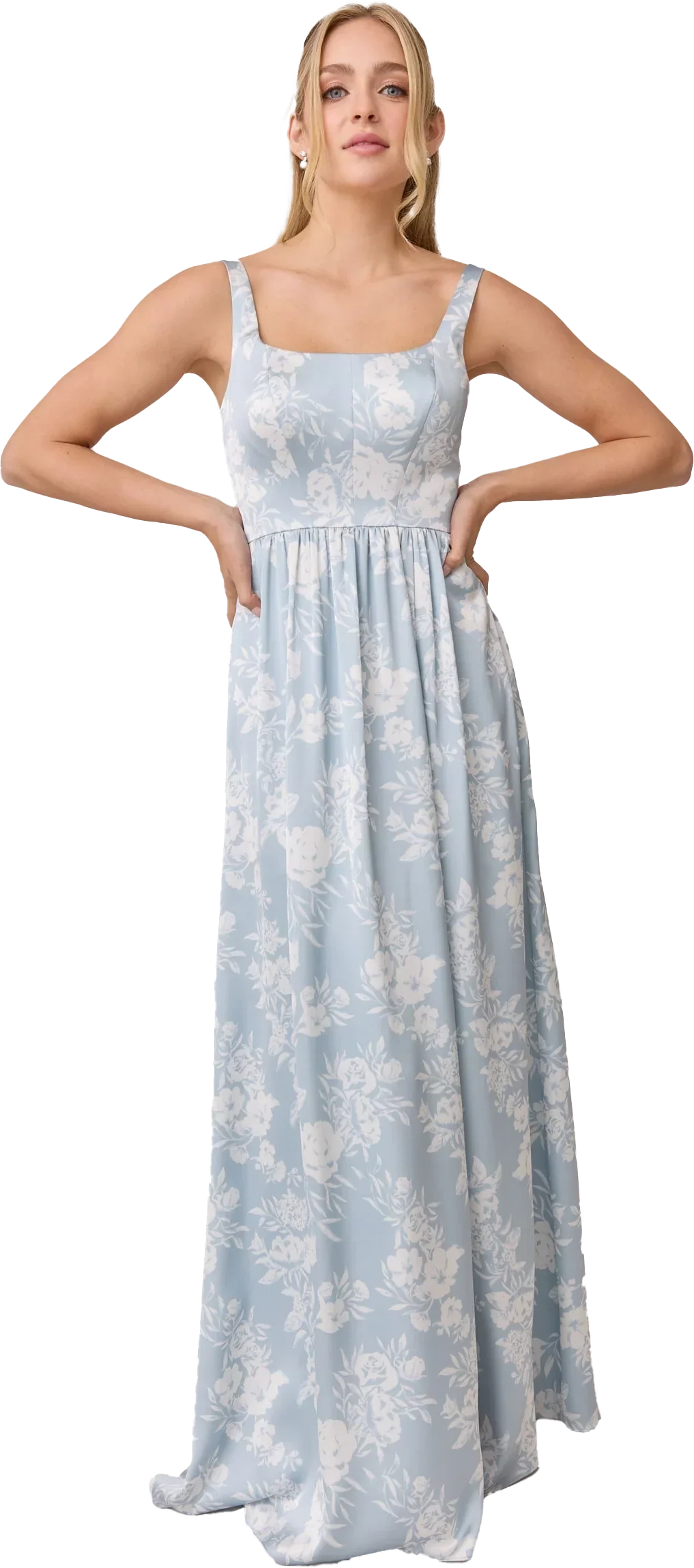 Satin Floral Print Dress | Made To Order