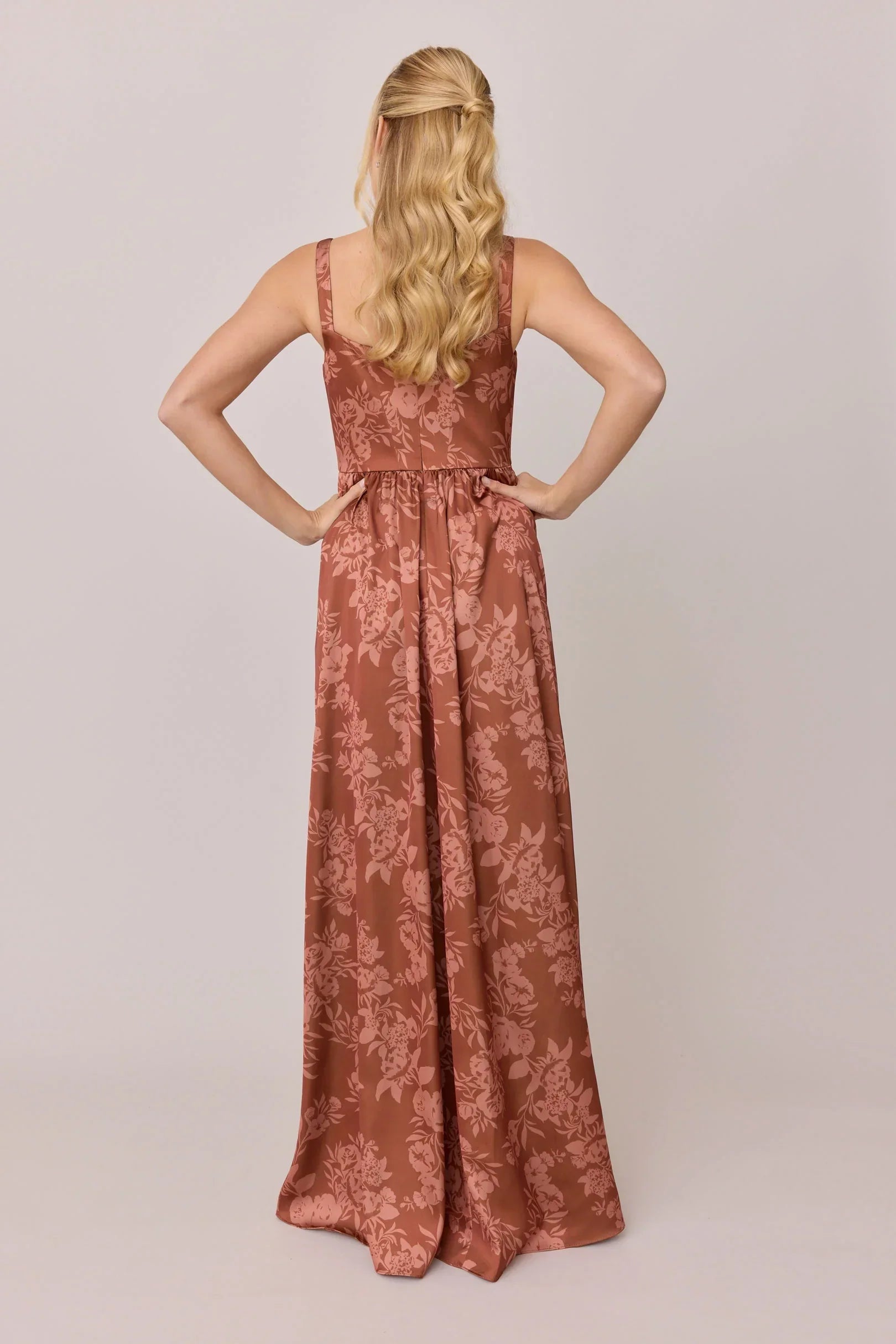 Satin Floral Print Dress | Made To Order