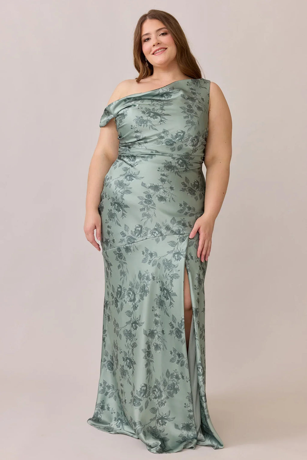 Satin Floral Print Dress | Made To Order