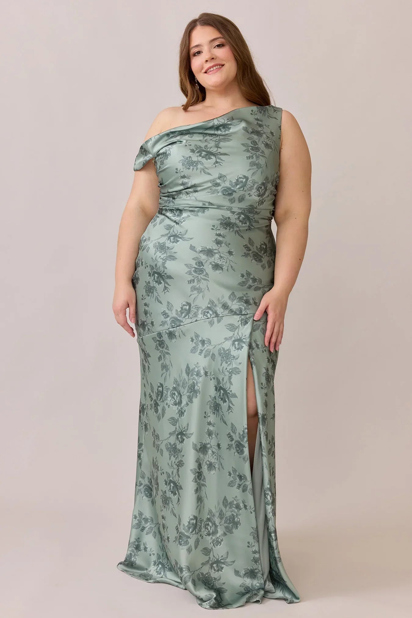 Satin Floral Print Dress | Made To Order