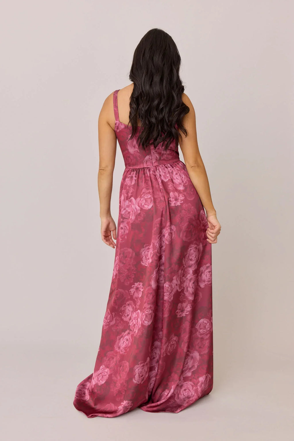 Satin Floral Print Dress | Made To Order