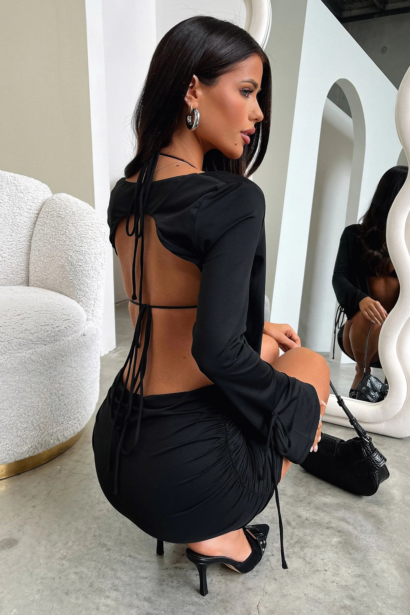 Cardi Mini Skirt  - Black