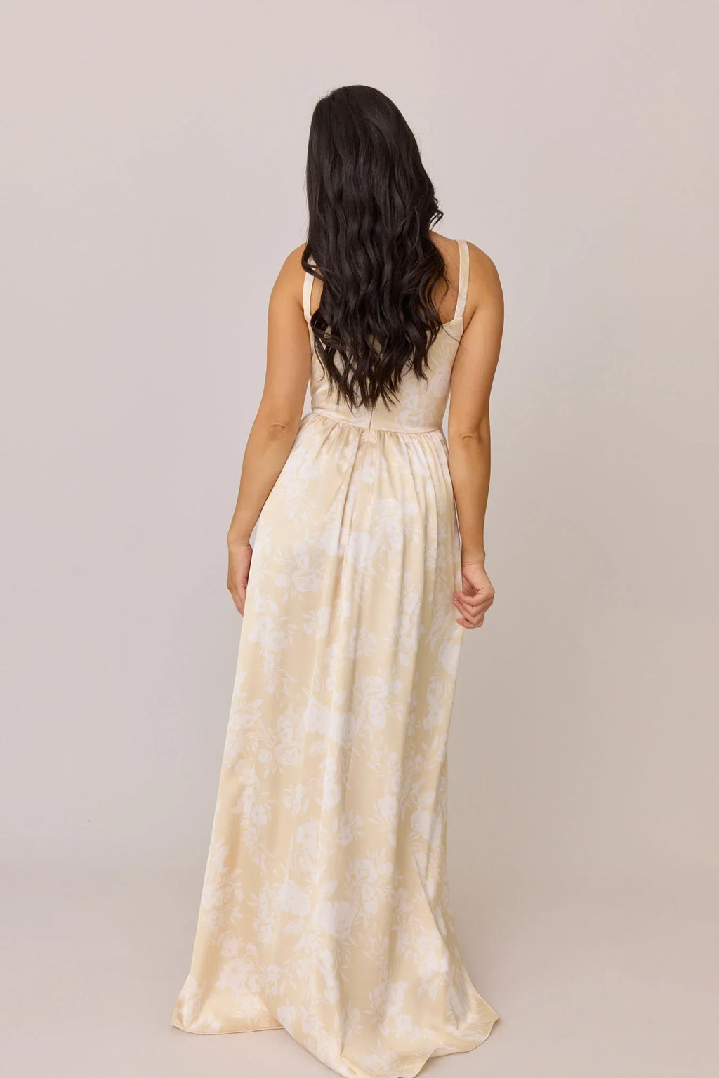 Satin Floral Print Dress | Made To Order
