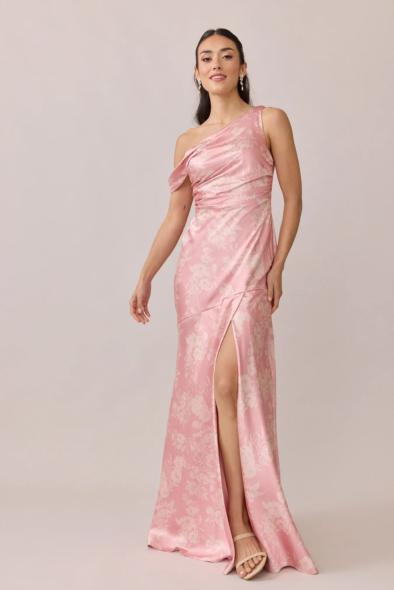 Satin Floral Print Dress | Made To Order