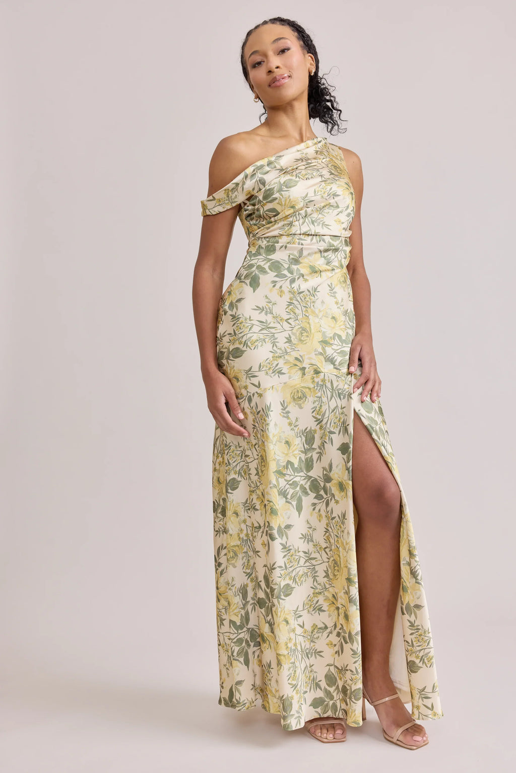 Satin Floral Print Dress | Made To Order