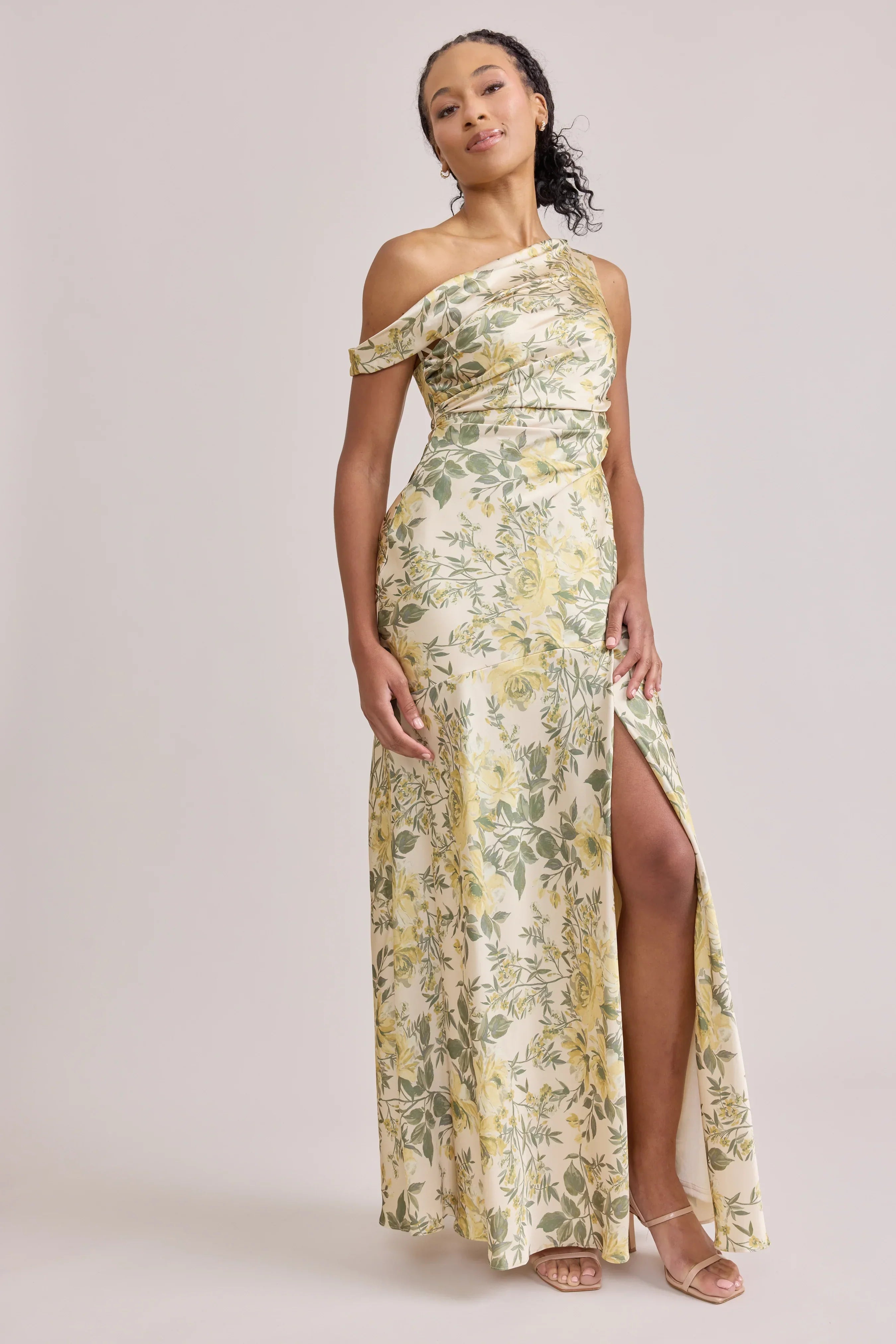 Satin Floral Print Dress | Made To Order