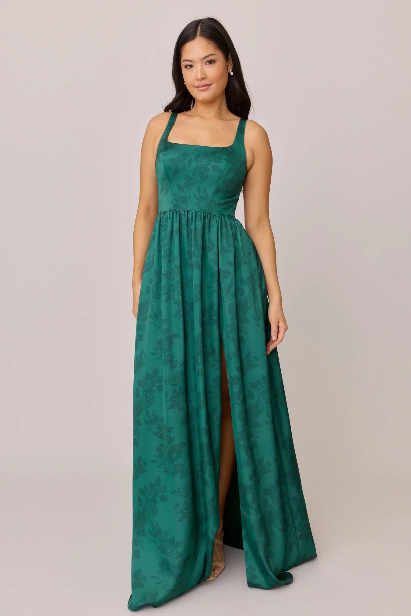 Satin Floral Print Dress | Made To Order