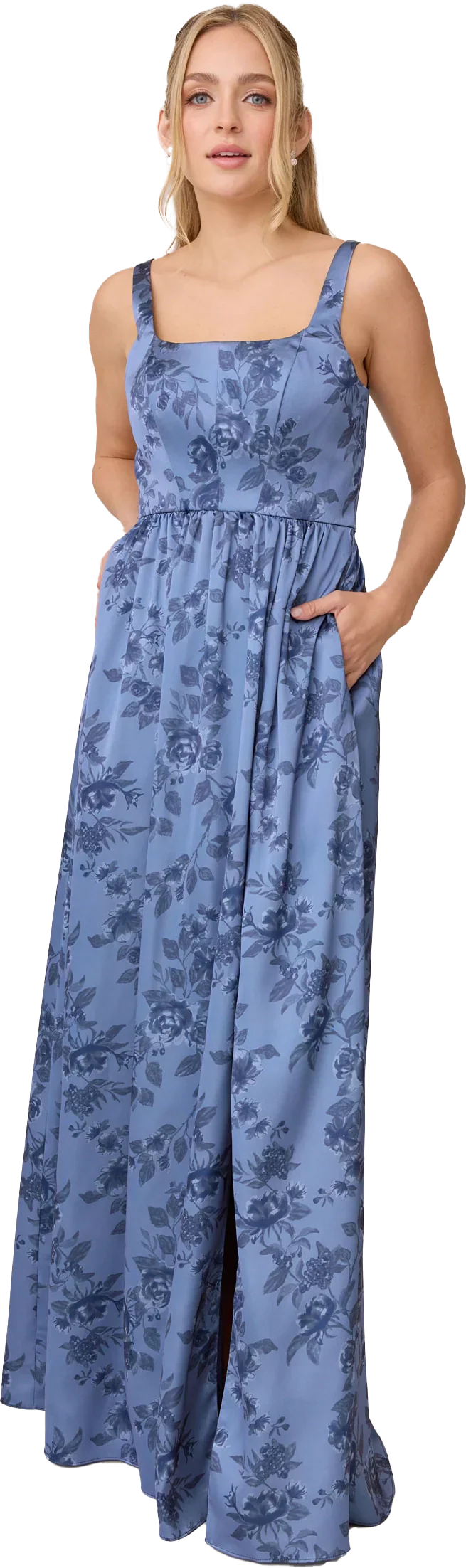 Satin Floral Print Dress | Made To Order