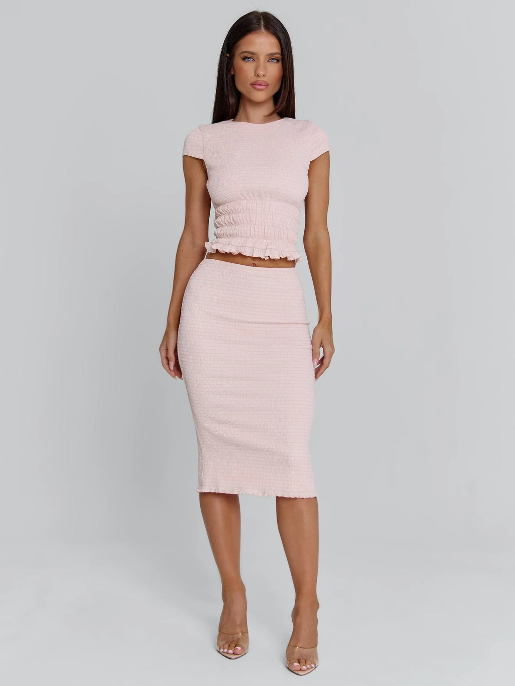 JUNIE MIDI SKIRT BABY PINK