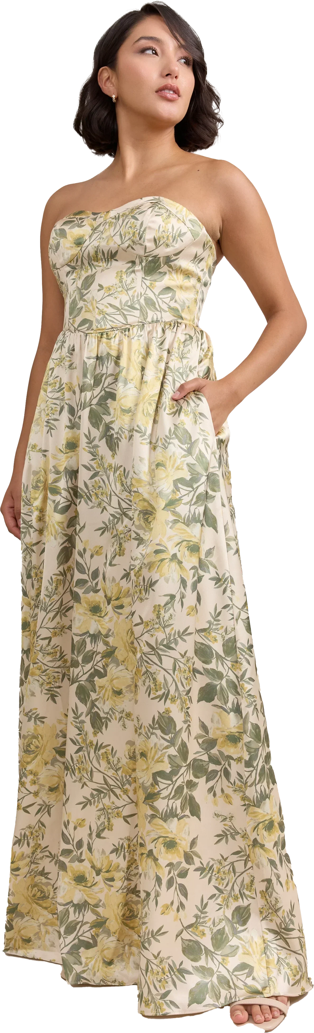 Sydney Satin Floral Print Dress | Made To Order