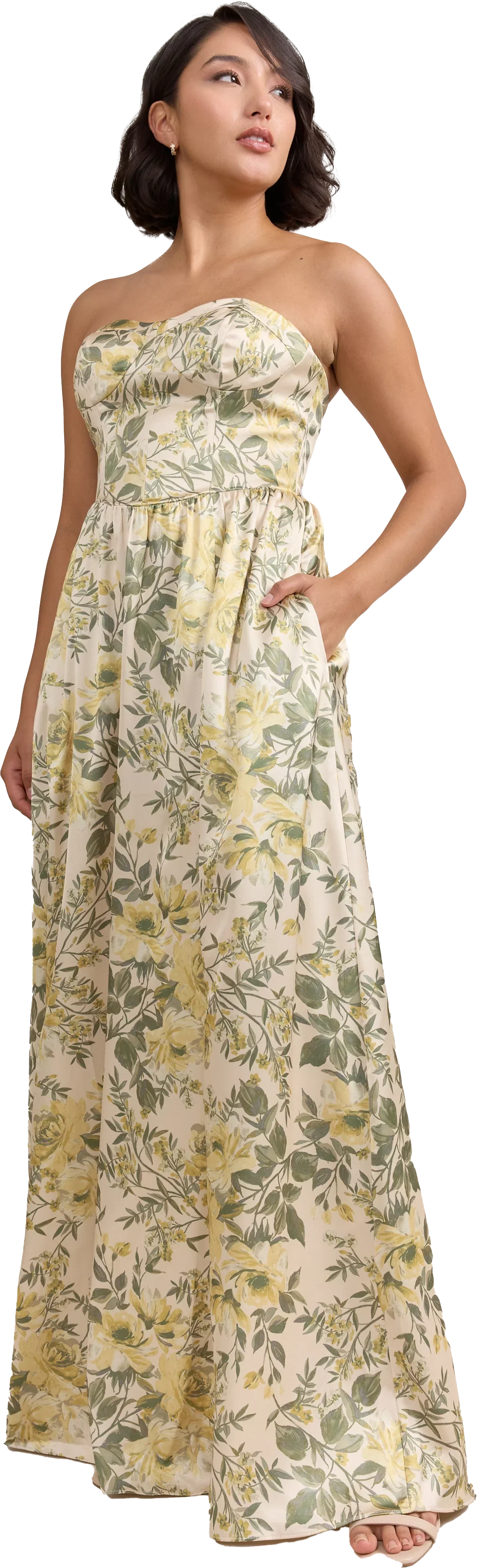 Sydney Satin Floral Print Dress | Made To Order