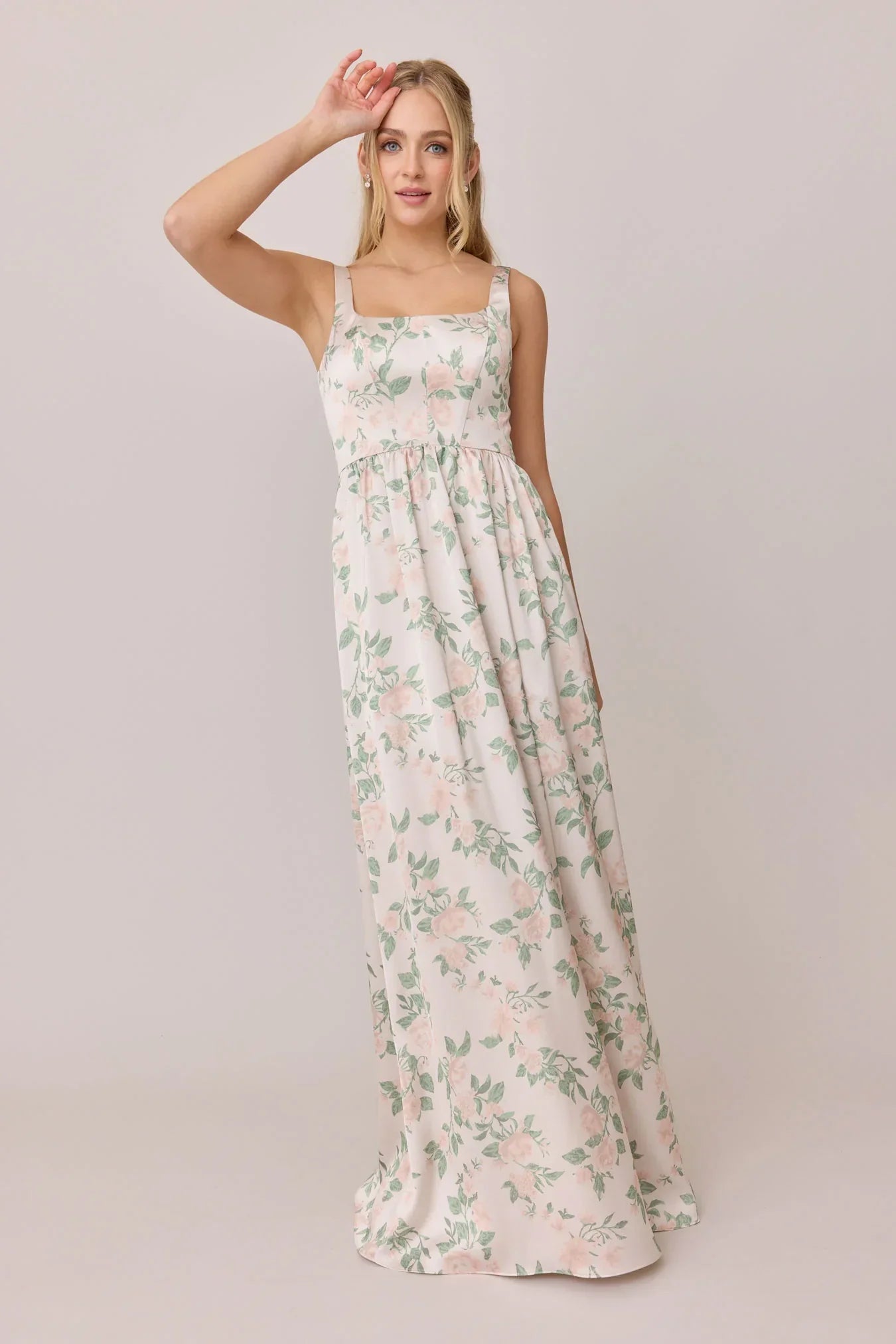 Satin Floral Print Dress | Made To Order