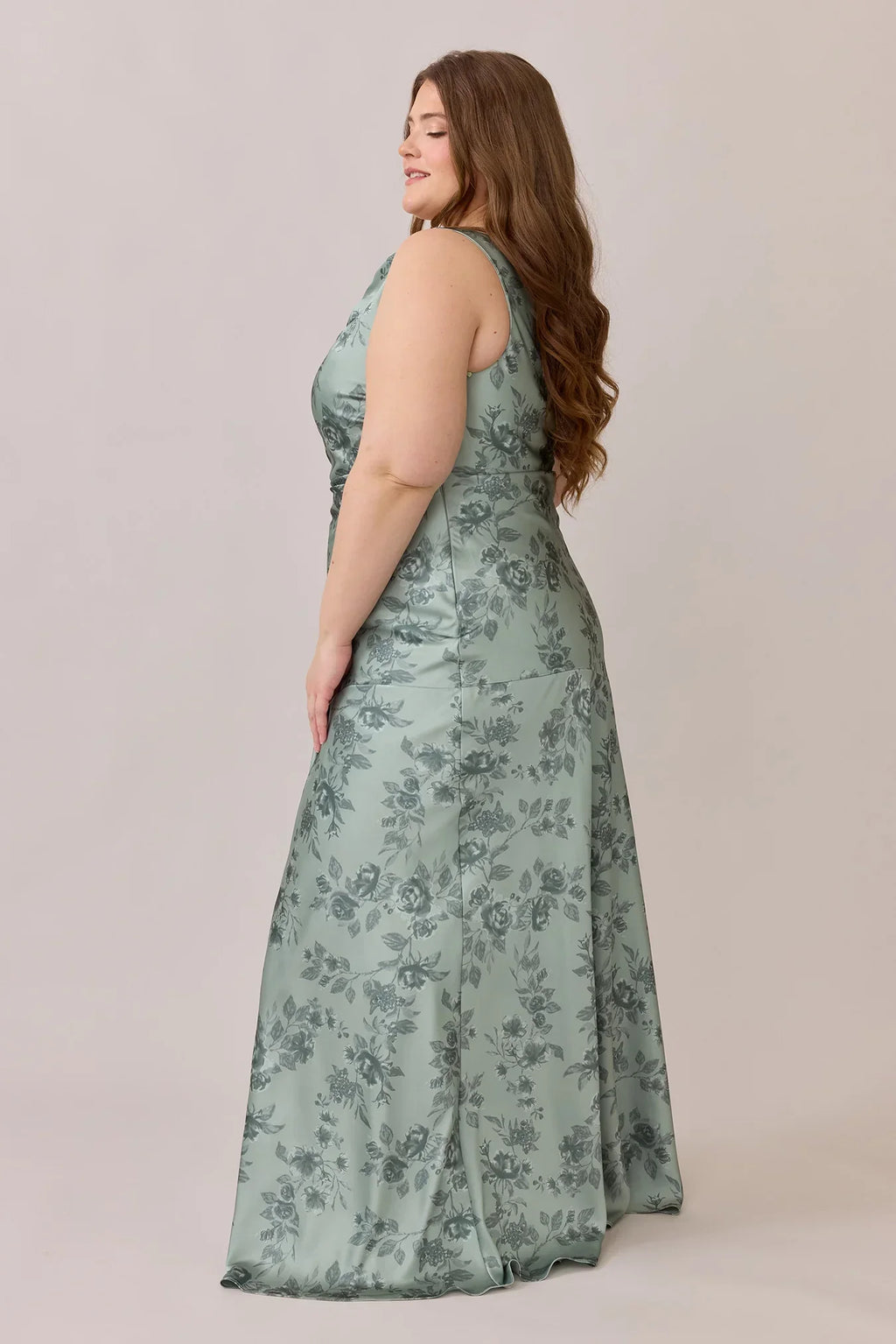 Satin Floral Print Dress | Made To Order