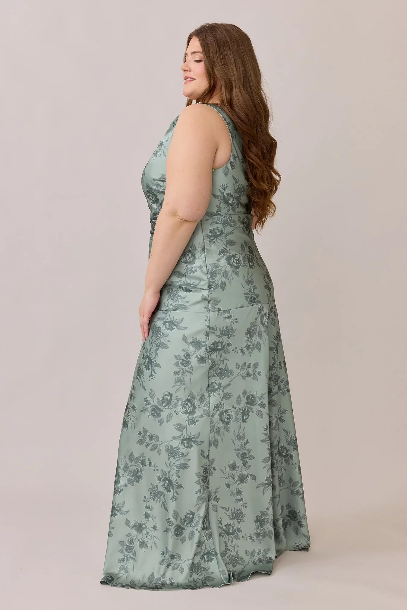 Satin Floral Print Dress | Made To Order