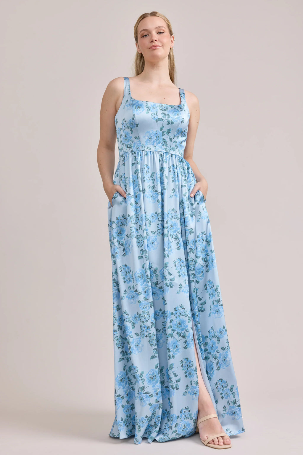 Satin Floral Print Dress | Made To Order